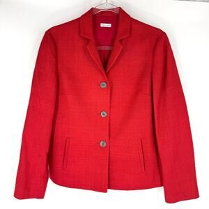 Trillion Vibrant‎ Red Women's Silk Blazer